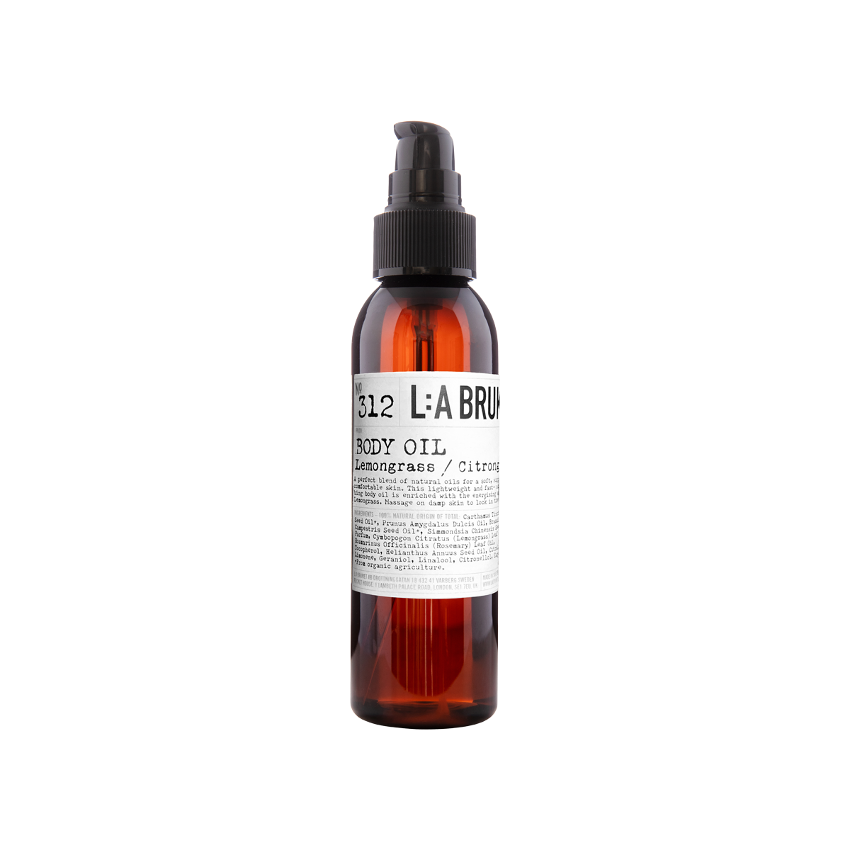 L:a Bruket - 312 Body Oil Lemongrass